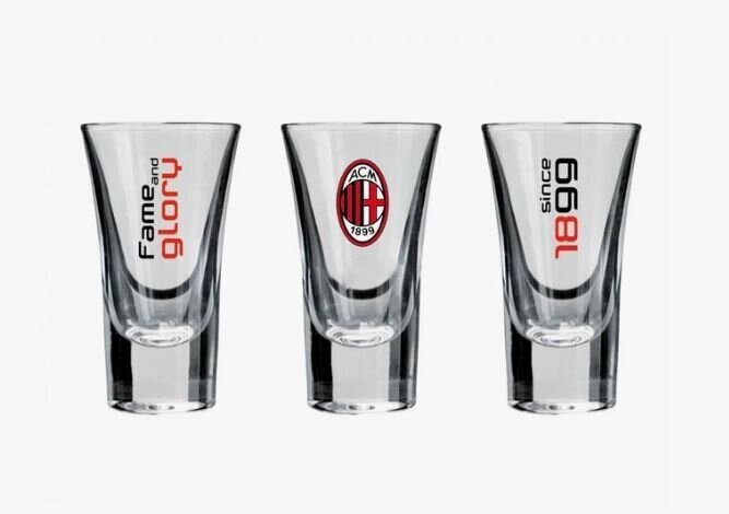 Glāzes degvīnam AC Milan Fame and Glory, 50 ml, 3 gab. цена и информация | Glāzes, krūzes, karafes | 220.lv