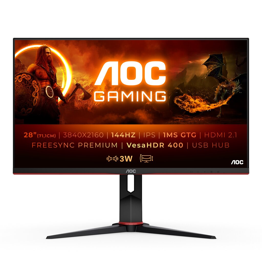 AOC U28G2XU2/BK цена и информация | Monitori | 220.lv