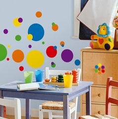 Krāsaini punktiņi Peel and stick sienas uzlīmes, atkārtoti lietojamas, pašlīmējošas, nelīpošas, telpu dekori, vinila uzlīmes 31 gab cena un informācija | Dekoratīvās uzlīmes | 220.lv