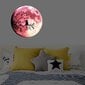 Tumsā mirdzoša sienas uzlīme Sarkans mēness ar melnu kaķi, pašlīmējošas, telpu dekori, vienreizējās, vinila uzlīmes 1gab (30 cm diametrs) цена и информация | Dekoratīvās uzlīmes | 220.lv