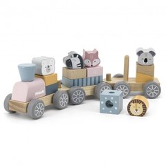 Деревянный поезд с животными цена и информация | Игрушки для малышей | 220.lv