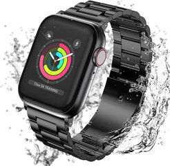 Ремешок из нержавеющей стали для Apple Watch — Черный 42/44/45mm цена и информация | Аксессуары для смарт-часов и браслетов | 220.lv