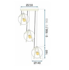 Piekaramā lampa APP1090-3 CP GOLD WHITE цена и информация | Настенный/подвесной светильник Eye Spot 11 BL, чёрный | 220.lv