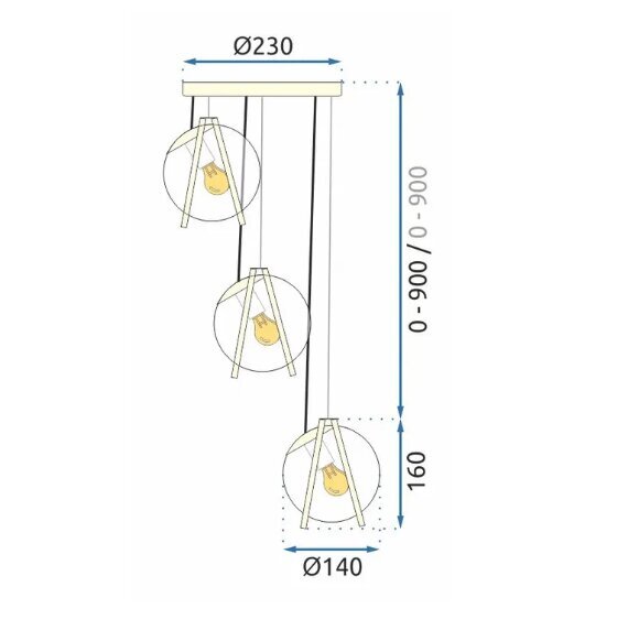 Piekaramā lampa APP1090-3 CP GOLD WHITE цена и информация | Piekaramās lampas | 220.lv