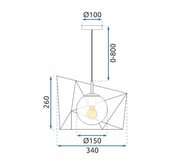 Piekaramā lampa APP1022-1CP цена и информация | Piekaramās lampas | 220.lv