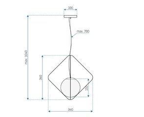 Piekaramā lampa APP1017-1CP cena un informācija | Lustras | 220.lv