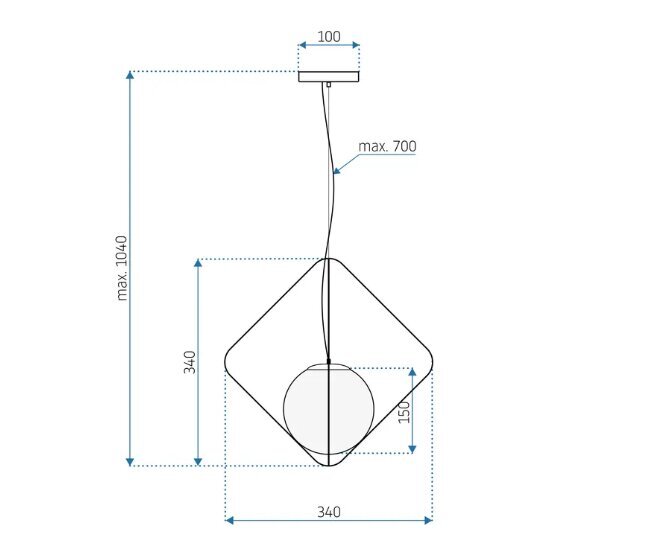 Piekaramā lampa APP1017-1CP cena un informācija | Lustras | 220.lv