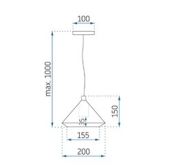 Piekaramā lampa APP1004-1CP cena un informācija | Lustras | 220.lv