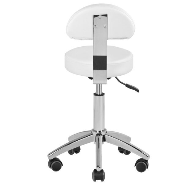 Meistara krēsls STOOL BEAUTY BACKREST ROUND WHITE cena un informācija | Mēbeles skaistumkopšanas saloniem | 220.lv