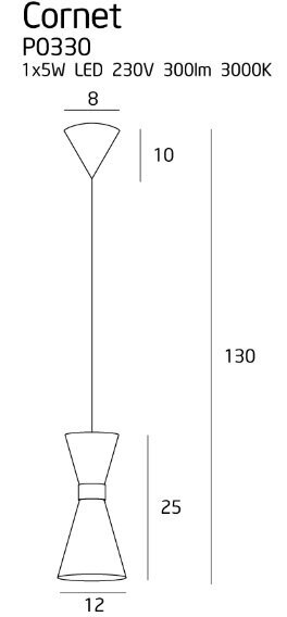 MaxLight piekarināma LED lampa Cornet 1 cena un informācija | Lustras | 220.lv