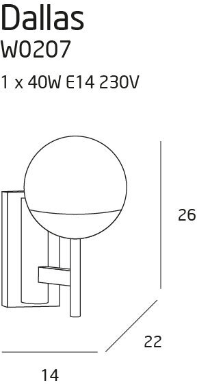 MaxLight sienas lampa Dallas cena un informācija | Sienas lampas | 220.lv