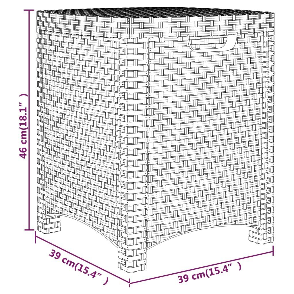 Dārza uzglabāšanas kaste, balta, 39x39x46cm, pp rotangpalma цена и информация | Komposta kastes un āra konteineri | 220.lv