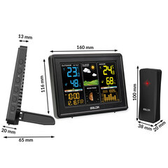 Meteoroloģiskā stacija ar displeju, melna цена и информация | Метеорологические станции, термометры | 220.lv