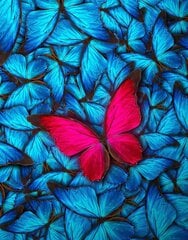 Алмазная мозаика розовая бабочка 30х40 см цена и информация | Алмазная мозаика | 220.lv