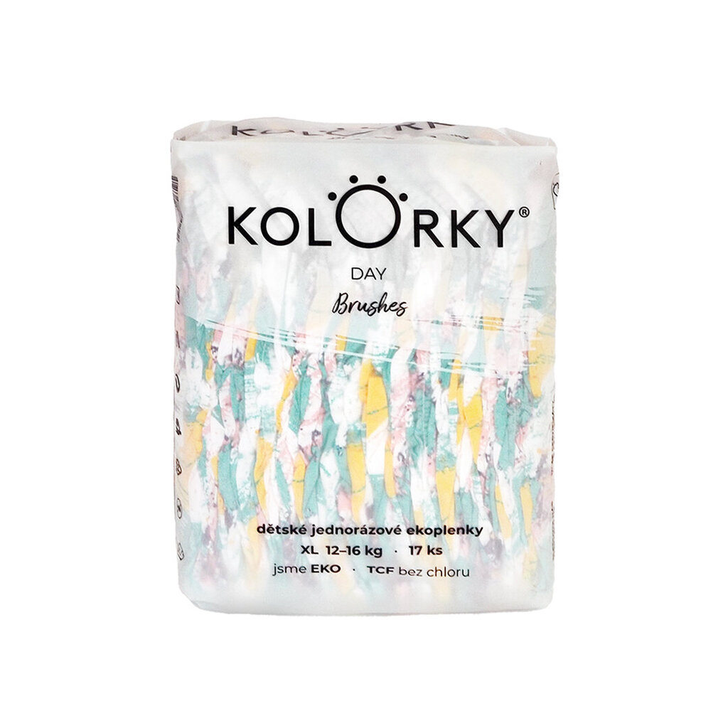 Autiņbiksītes Kolorky Day Brushes, XL 12-16 kg, 17 gab. cena un informācija | Autiņbiksītes | 220.lv