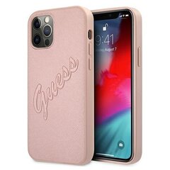 Guess GUHCP12MRSAVSRG iPhone 12|12 Pro 6.1&quot; pink|pink hardcase Saffiano Vintage Script цена и информация | Чехлы для телефонов | 220.lv