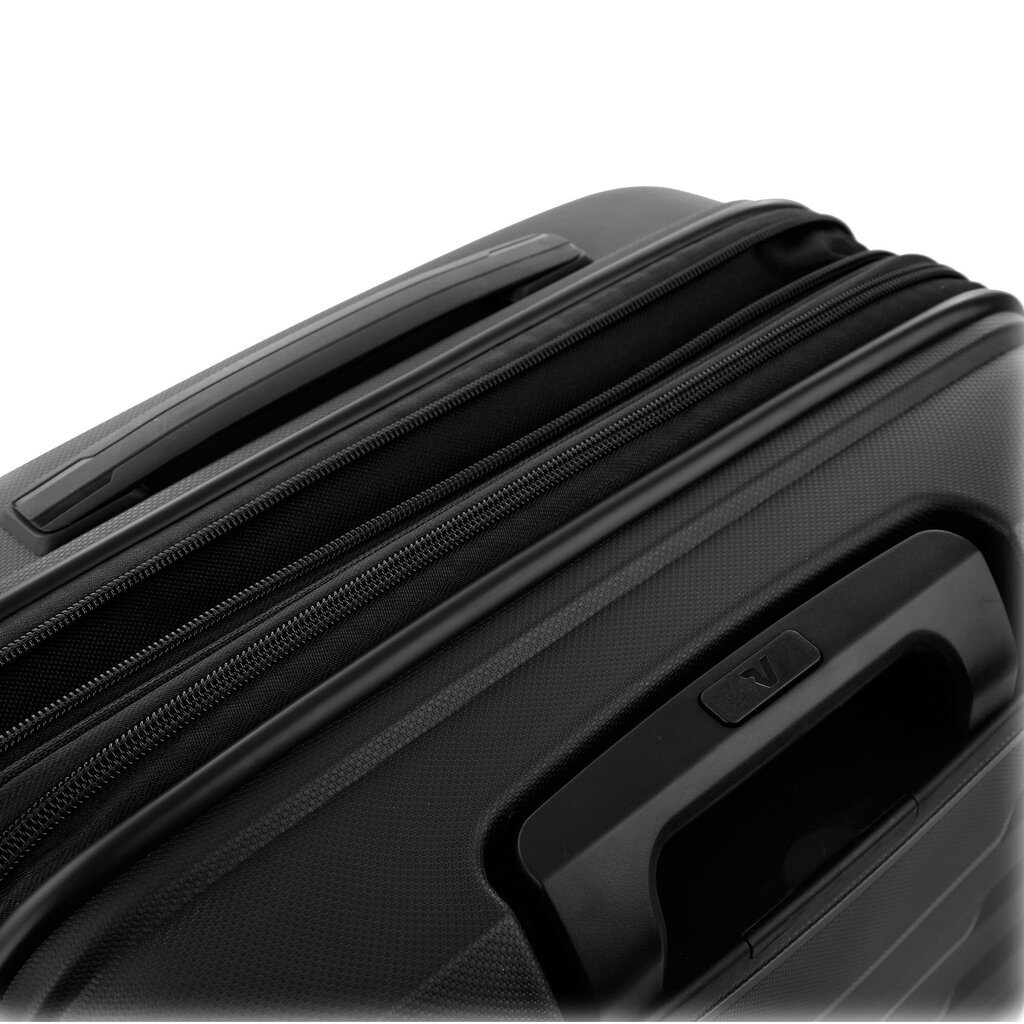 Koferis-rokas-bagāžas-cietais-SKYLINE-melns cena un informācija | Koferi, ceļojumu somas | 220.lv