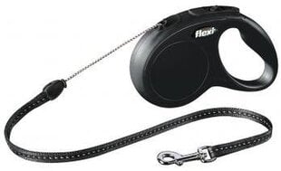 Поводок-рулетка для собак FLEXI CLASSIC, черный, разные размеры цена и информация | Поводки для собак | 220.lv
