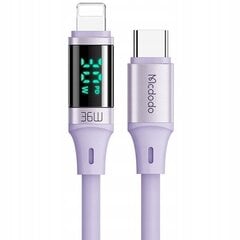 Mcdodo DIGITAL PRO USB-C uz iPhone 20W 1,2 m violets telefona kabelis cena un informācija | Savienotājkabeļi | 220.lv