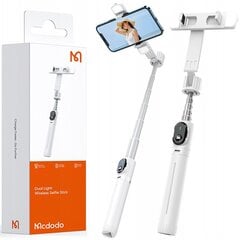 Mcdodo Double Shot selfie stick tripod bluetooth tripod white цена и информация | Аксессуары для видеокамер | 220.lv