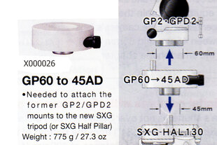 Адаптер штатива Vixen GP60-45AD для штатива SXG-HAL130 цена и информация | Телескопы и микроскопы | 220.lv