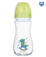 Antiholiska pudele ar platu kaklu Canpol Babies EasyStart 35/221, 240 ml, zaļa цена и информация | Бутылочки и аксессуары | 220.lv