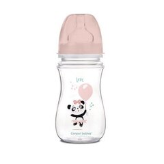 Antiholiska pudele ar platu kaklu Canpol Babies EasyStart 35/222, 300 ml, rozā cena un informācija | Bērnu pudelītes un to aksesuāri | 220.lv