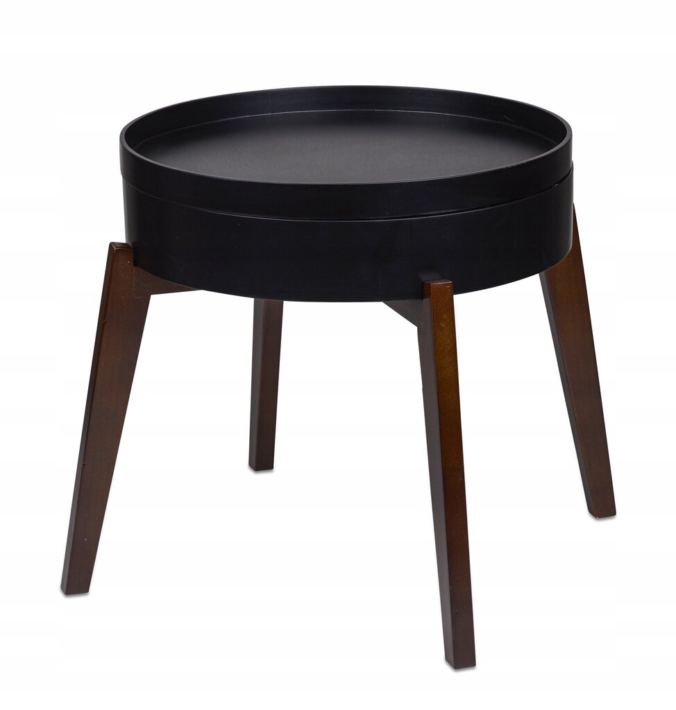 Kafijas galdiņš Gusta Modern Round 3in1, 45x40 cm, melns cena un informācija | Žurnālgaldiņi | 220.lv