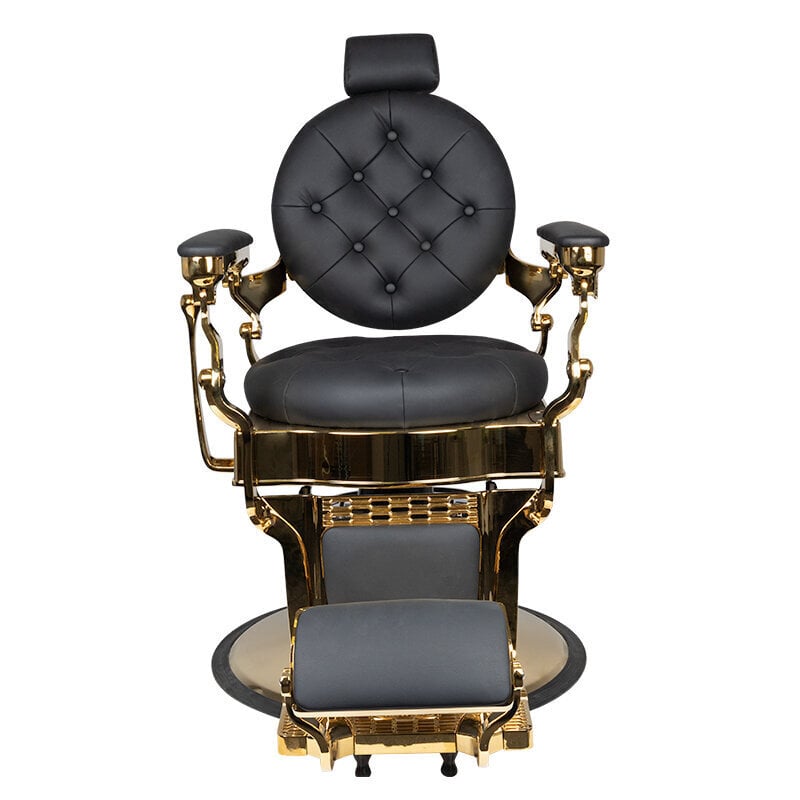 Profesionāls friziera krēsls Gabbiano Claudius Gold, melns cena un informācija | Mēbeles skaistumkopšanas saloniem | 220.lv