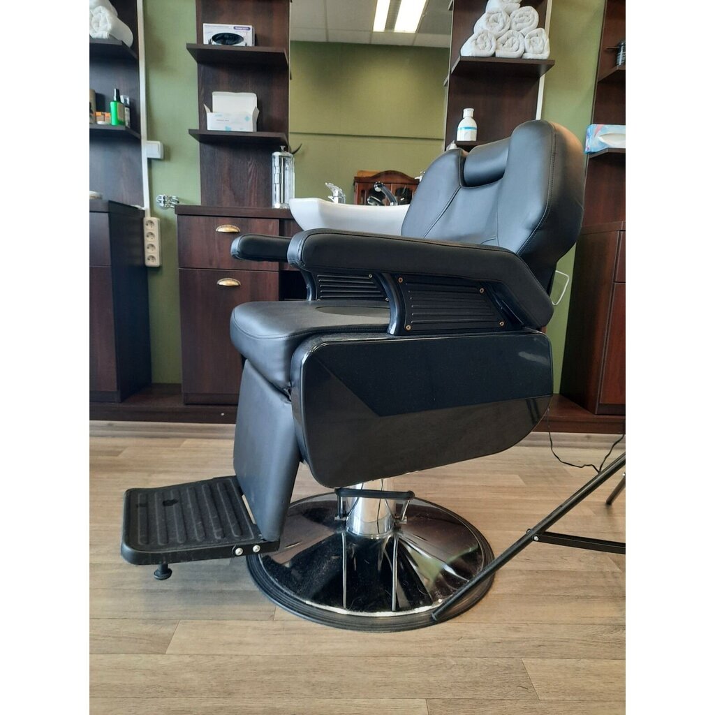 Profesionāls friziera krēsls Hair System New York, melns цена и информация | Mēbeles skaistumkopšanas saloniem | 220.lv