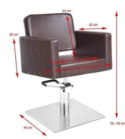 Profesionāls friziera krēsls Gabbiano Ankara, brūns cena un informācija | Mēbeles skaistumkopšanas saloniem | 220.lv