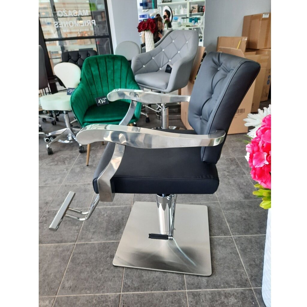 Profesionāls friziera krēsls Gabbiano Lion, melns cena un informācija | Mēbeles skaistumkopšanas saloniem | 220.lv