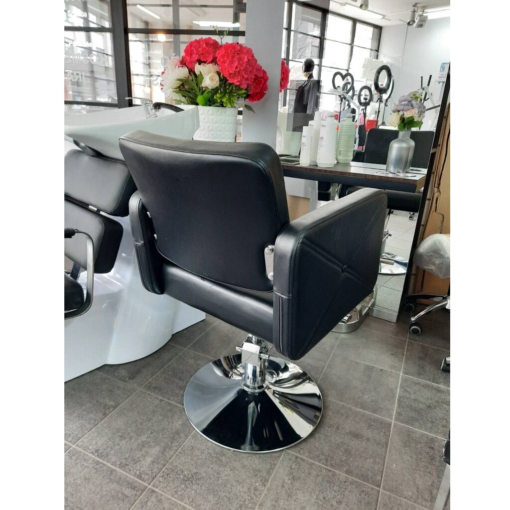 Profesionāls friziera krēsls Hair System HS99, melns цена и информация | Mēbeles skaistumkopšanas saloniem | 220.lv