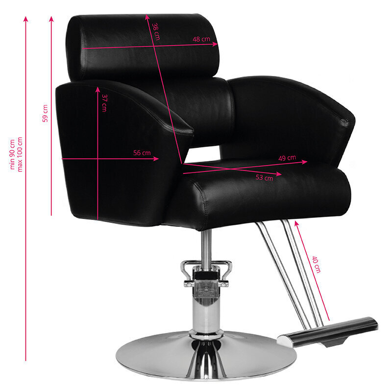 Profesionāls friziera krēsls Hair System, melns цена и информация | Mēbeles skaistumkopšanas saloniem | 220.lv