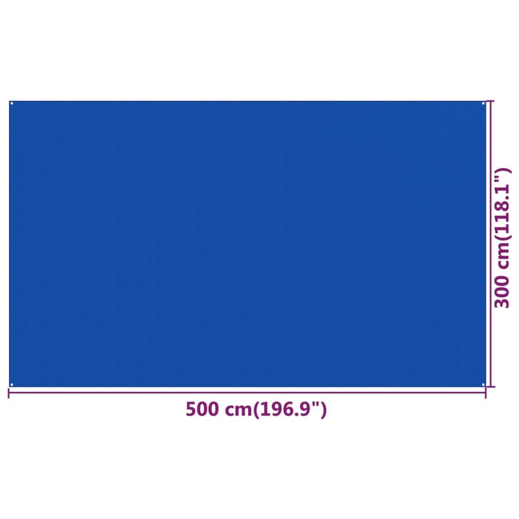 Telts paklājs, zils, 300x500cm, hdpe cena un informācija | Teltis | 220.lv