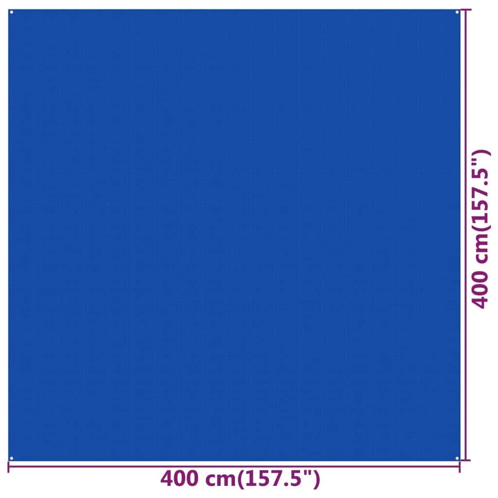 Telts paklājs, zils, 400x400cm, hdpe cena un informācija | Teltis | 220.lv