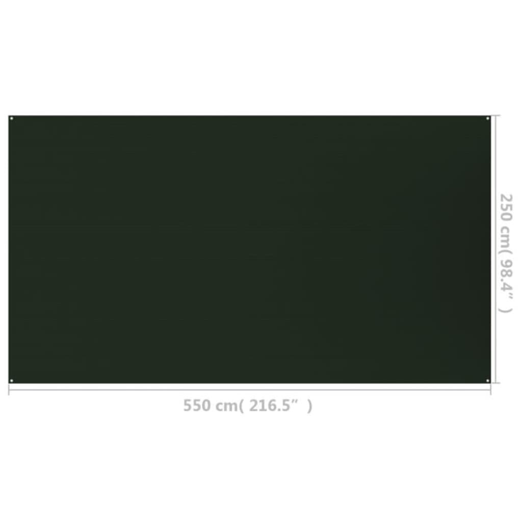 Telts paklājs, tumši zaļš, 250x550cm, hdpe cena un informācija | Teltis | 220.lv