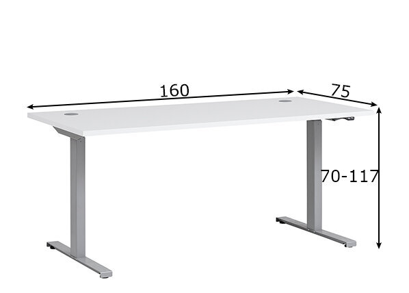 Elektriski regulējams rakstāmgalds Office, balta cena un informācija | Datorgaldi, rakstāmgaldi, biroja galdi | 220.lv