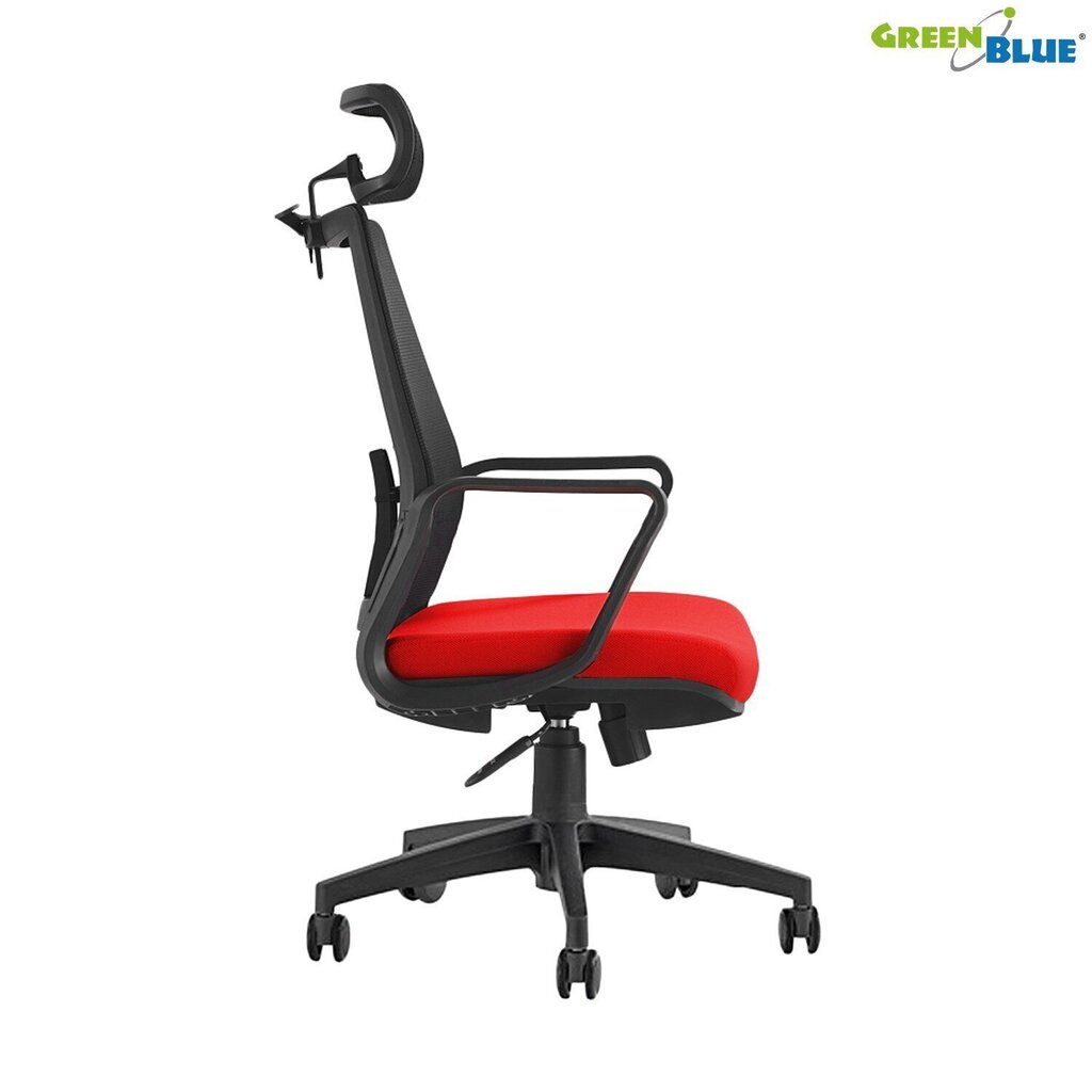 Biroja krēsls ar ergonomisku regulējamu galvas balstu un atbalstu GreenBlue GB180, melns cena un informācija | Biroja krēsli | 220.lv