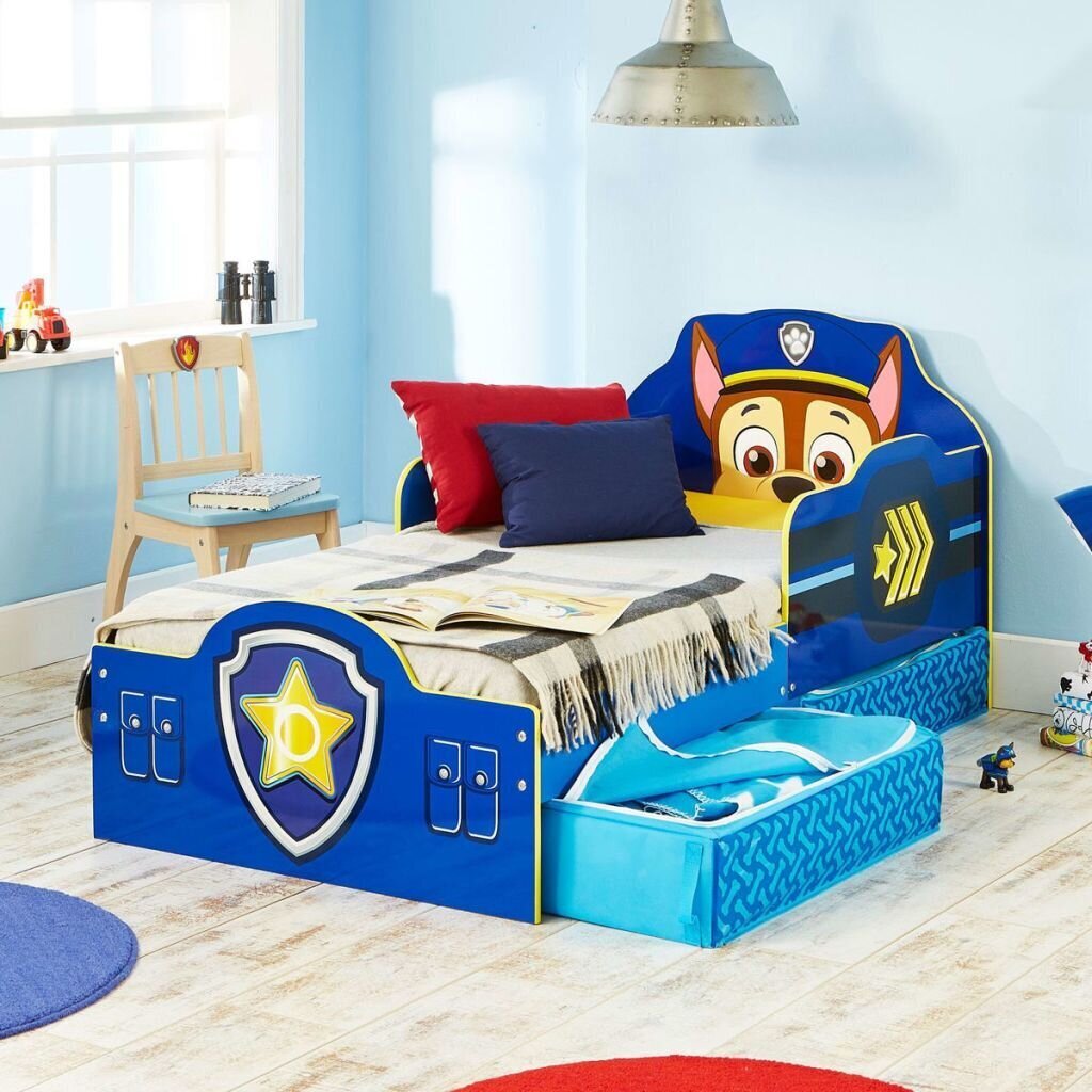 Paw Patrol bērnu gulta ar atvilktnēm 145x68x77 cm zila WORL268007 цена и информация | Bērnu gultas | 220.lv