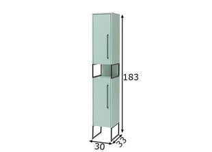 Высокий шкаф в ванную Limone, мятно-зеленый  цена и информация | Шкафчики для ванной | 220.lv