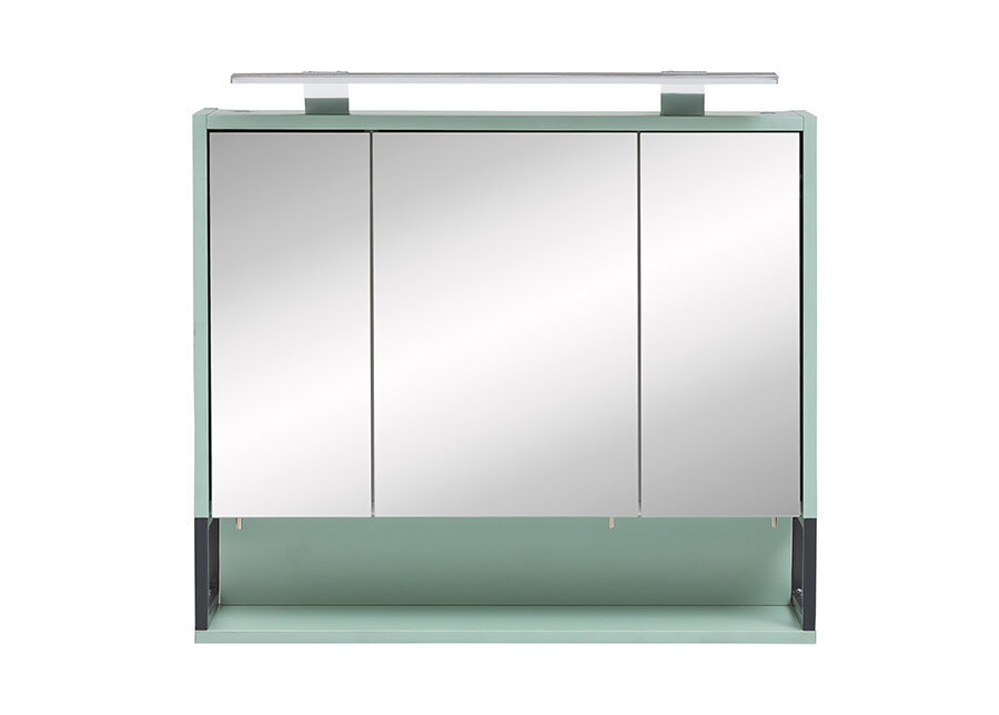 Skapītis ar spoguli ar LED apgaismojumu Limone, piparmētru zaļš cena un informācija | Vannas istabas skapīši | 220.lv