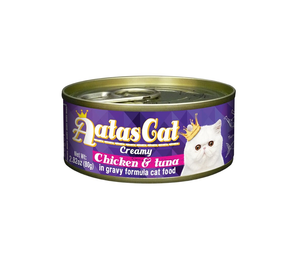 Aatas Chiken & Tuna konservi kaķiem 80G цена и информация | Konservi kaķiem | 220.lv