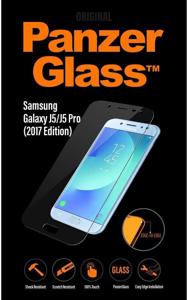 Aizsargstikls PanzerGlass 7120, paredzēts Samsung Galaxy J5 2017 cena un informācija | Ekrāna aizsargstikli | 220.lv