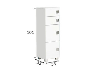 Высокий шкаф в ванную Quadra, белый цена и информация | Шкафчики для ванной | 220.lv