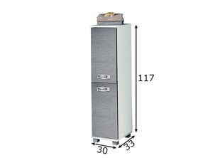 Высокий шкаф в ванную Cadiz, серая зола / белый  цена и информация | Шкафчики для ванной | 220.lv