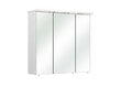 Spoguļstikla skapis ar LED apgaismojumu 37-II balta glancēta cena un informācija | Vannas istabas skapīši | 220.lv