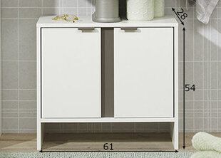 Шкаф под раковину 337 жемчужно-белый/ детали серые цена и информация | Шкафчики для ванной | 220.lv