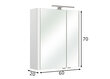 Spoguļstikla skapis ar LED apgaismojumu 36 balta cena un informācija | Vannas istabas skapīši | 220.lv