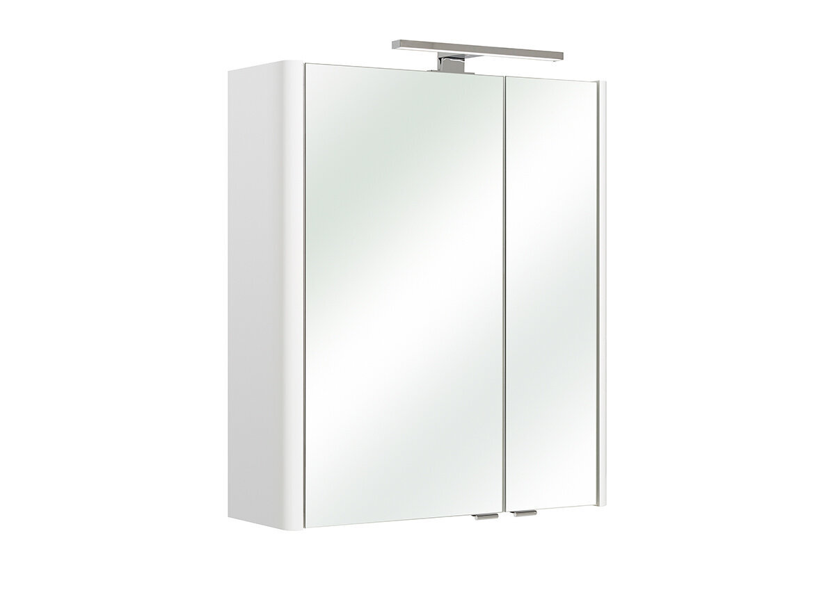 Spoguļstikla skapis ar LED apgaismojumu 36 balta цена и информация | Vannas istabas skapīši | 220.lv